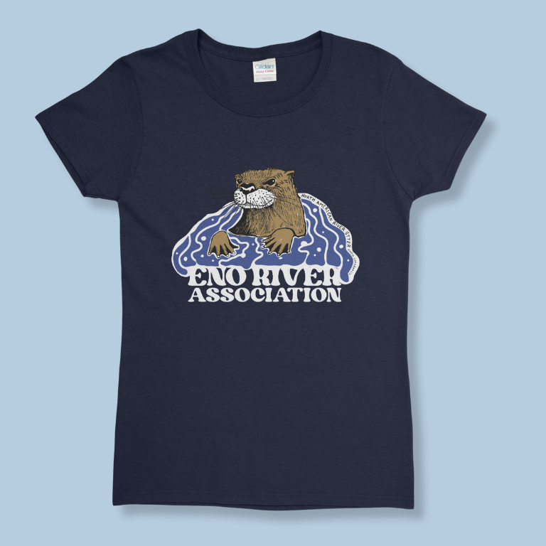 4/C Otter in Navy - Gildan 5000L, 100% cotton, regular fit