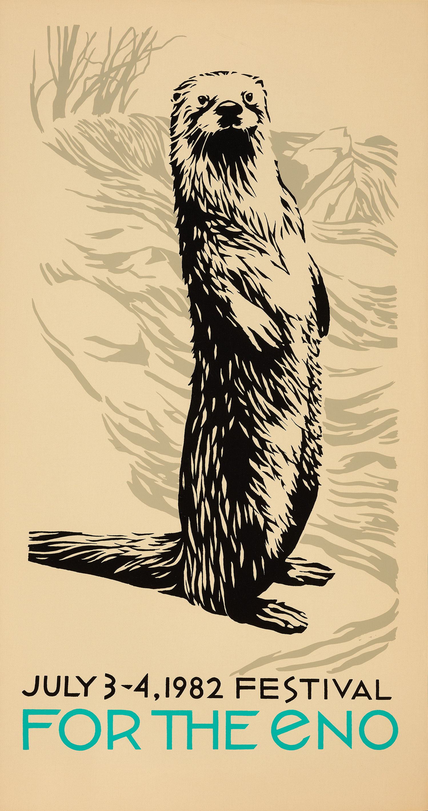 1982 Northern River Otter Silkscreen